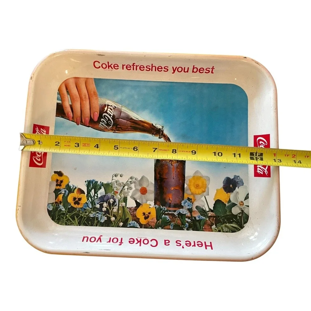 Vintage 1950s Coca-Cola Advertising Tray Coke Refreshes You Best Flowers Bottle